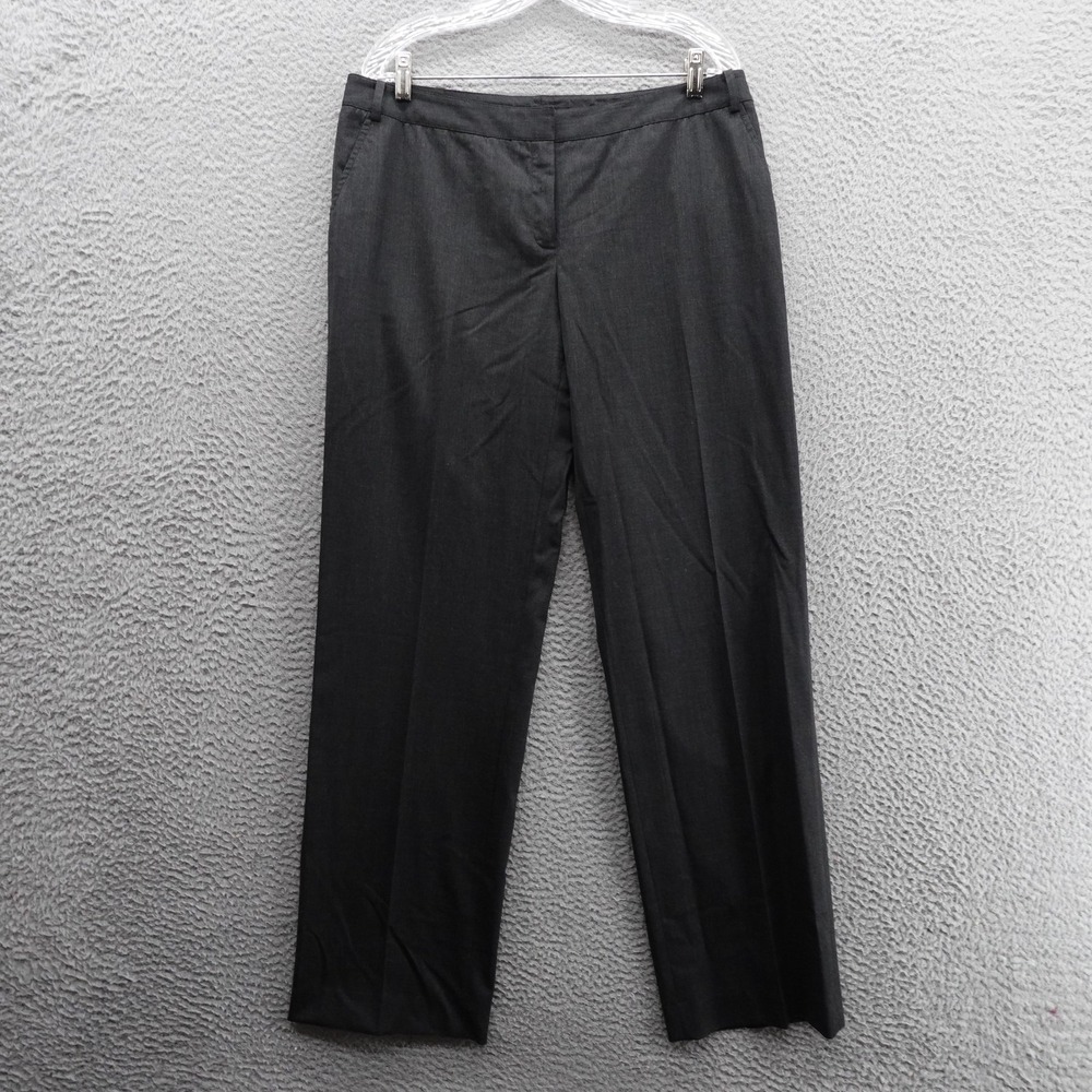 Lafayette 148 Pants Womens 10 Black Wool Blend Straight Leg Dress‎ Work Career